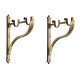 Ferio Double Curtain Brackets Zinc Antique Brass Rajwadi Designer Heavy Curtain Supports For Door And Window Curtain Brackets Set Holder For 1 Inch Rod 1 Set (Pack Of 2 Pcs)