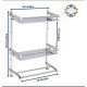 Ferio High Grade Stainless Steel Wall Mount Shelf 3 Tier Bathroom Shelf/Rack with Towel Holder/Towel Hooks/Bathroom Accessories Wall-Mount (Silver)