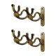 Ferio Double Curtain Holder and Brackets Zinc Alloy for Door and Window for 1 Inch Rod Size For Home Décor Brass Finish (Pack of 2)