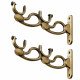 Ferio Double Curtain Holder and Brackets Zinc Alloy for Door and Window for 1 Inch Rod Size For Home Décor Brass Finish (Pack of 2)