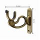 Ferio Zinc Curtin Brackets/Holders for Door and Window 1 Inch Rod Pocket Size Brass Antique Set of 1 (Pack of 2) for Home Decor