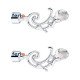 Ferio Chome Finish Zinc and Diamond Curtain Finials for Door and Window Accessories 1 inch Rod Set of 1 (2 Pcs) Without Curtain Brackets for Home Parda Holder