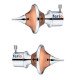 Ferio Premium Range Zinc Alloy Rose Gold Finish and Chrome Finish Curtain Finials for Door and Window Décor 1 Inch Rod Pack of 2 Pcs (1 Set) Curtain Brackets And Holder Set For Home