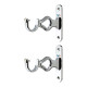 Ferio Zinc Curtin Brackets/Holders Set For Door And Window 1 Inch Rod Size Chrome Finish Parda Holder Set For Home Decor (Pack Of 2)