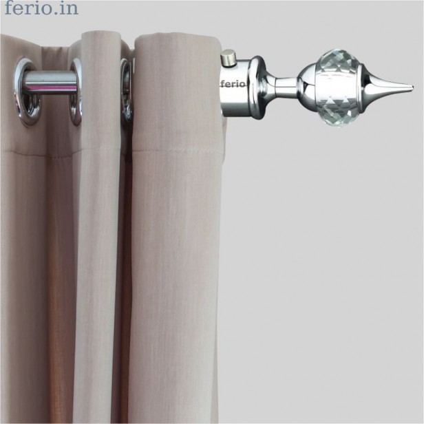 Arena Chrome Finish Aluminium And Diamond Curtain Finials | Door and Window Fitting Home | Improvement: 2 Pcs (1 Pair) Without Curtain Brackets And Holder