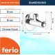 Ferio Fully Brass Angle Valve/Stop Cock Brass Disc Stop Cock for Bathroom Washbasin Taps Faucet Geyser Connection with Mirror Polished Wall Flange (Wall Mount Installation Type) Pack Of 1