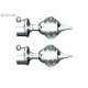 Arena Chrome Finish Aluminium And Diamond Curtain Finials | Door and Window Fitting Home | Improvement: 2 Pcs (1 Pair) Without Curtain Brackets And Holder