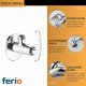 Ferio Brass Angle Valve Chrome Finish Angle Cock Bib Cock For Bathroom/ Home/Geyser/Wash Basin/Kitchen Washbasin tap Faucets Angle Cock With Wall Flange ( Set Of 1 )