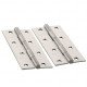 Ferio Premium Stainless Steel Door/Cabinet Butt Hinges 4 inch x 12 Gauge/2.5 mm Thickness Hinges for Door, Window, Cupboard, Cabinet (4"x12) Silver(Satin) Finish (Pack of 2)