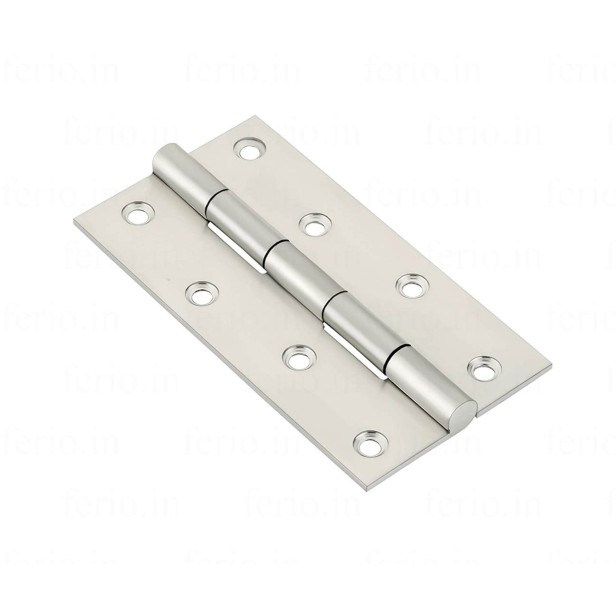 Ferio Premium Stainless Steel Door/Cabinet Butt Hinges 4 inch x 12 Gauge/2.5 mm Thickness Hinges for Door, Window, Cupboard, Cabinet (4"x12) Silver(Satin) Finish (Pack of 2)