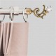 Ferio Brass Antiqe Finish Zinc and Diamond Curtain Finials for Door and Window Accessories 1 inch Rod Set of 1 (2 Pcs) Without Curtain Brackets/Holders for Home