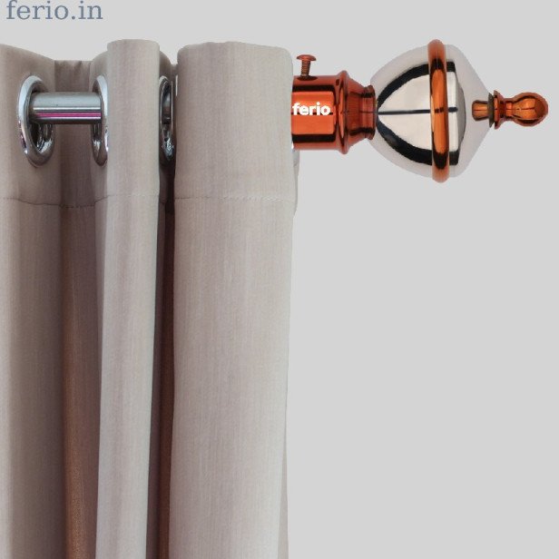 Ferio Curtain Finals Stainless Steel For Door And Window For 1 Inch Rod Size Without Curtain Bracket And Holder For Home Décor Rose Gold With Silver (Pack Of 2)