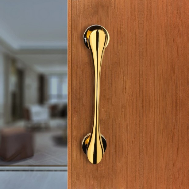 Ferio 192 MM 8 Inch Polo Door Handles for Main Door Handle | Glass Door Handle | Door Pull-Push Handle for All  Door House Hotel Office Door & Home Décor (Pack of 1 Gold Finish)