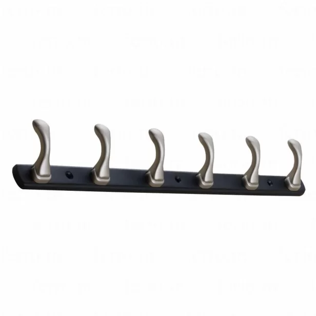 Ferio Zinc 6 Pin Hook Cloth Hanger Door Wall Hooks Rail For Hanging Bathroom Cloth Hooks Hanger Wall Bedroom Bathroom Robe Hooks Rail For Hanging Keys Clothes Towel Hook Black Silver