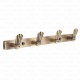 Ferio 4 Pin Bathroom Cloth Hooks Hanger Door Wall Bedroom Bathroom Robe Hooks Rail for Hanging Keys, Clothes, Towel Steel Hook (Antique Brass) (Pack of 1)