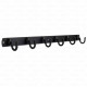 Ferio 6 Pin Bathroom Cloth Hooks Hanger Door Wall Bedroom Robe Hooks Rail for Hanging Keys, Clothes, Towel Zinc Hook Black Color (Pack of 1)