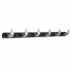 Ferio 6 Pin Bathroom Cloth Hooks Hanger Zinc Door Wall Hooks Rail For Hanging Clothes, Bathroom Cloth Hooks Hanger Door Wall Bedroom Robe Hooks Black & Silver (Pack Of 1)