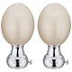 FERIO White & Chrome Curtain Holders (Parda Holders) | Curtain Knobs for 1 Inch Curtain Rod | Curtain Brackets for Window & Door Curtain | Curtain Finials Set of 2 (Aluminium Crystal, Pack of 2)