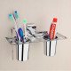 Ferio Stainless Steel Double Tumbler Holder/Toothbrush Holders for Bathroom/Tumbler Holder Steel/Bathroom Accessories-Chrome Finish