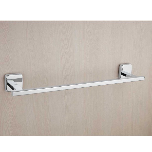 Ferio Steel 18 Inch Towel Rod Towel Rack for Bathroom Towel Bar, Towel Hanger, Towel Stand, Bathroom Accessories-Round (Chrome Finish) - Pack Of -1 Pcs