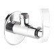 Ferio Fully Brass Angle Valve/Stop Cock Brass Disc Stop Cock for Bathroom Washbasin Taps Faucet Geyser Connection with Mirror Polished Wall Flange (Wall Mount Installation Type) Pack Of 1