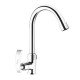 Ferio Deck-mount Single-Handle Swan Neck Pillar Cock Was Basin Tap Premium Brass Chrome Finish Kitchen And Bathroom Faucet with Swivel Spout Water Foam Flow Tap with Free Flange