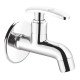 Ferio Brass Bib Cock Cello Model Bib Tap For Bathrooms, Washing Areas, Gardens, Wash Basin Tap Disc Quarter Turn Home Fitting Faucet Chrome Plated Pack Of 1 Pics ( Fully Brass )