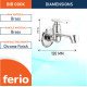 Ferio Water Bib Cock Brass Faucet Bib Tap for Bathroom, Wash Basin & Kitchen Sink, Gardens Area Wall Mounted Brass Chrome Finish Water Tap Short Body with Wall Flange 1 Piece