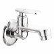 Ferio Water Bib Cock Brass Faucet Bib Tap for Bathroom, Wash Basin & Kitchen Sink, Gardens Area Wall Mounted Brass Chrome Finish Water Tap Short Body with Wall Flange 1 Piece