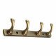 Ferio Zinc 4 Pin Bathroom Hook Cloth Hanger Door Wall Hooks Rail for Hanging Clothes, Bedroom Cloth Hooks Hanger Door Wall Bedroom Bathroom Robe Hooks (Pack of 1, Brass Antique)