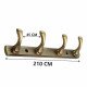 Ferio Zinc 4 Pin Bathroom Hook Cloth Hanger Door Wall Hooks Rail for Hanging Clothes, Bedroom Cloth Hooks Hanger Door Wall Bedroom Bathroom Robe Hooks (Pack of 1, Brass Antique)