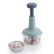 Ferio 800ML Manual Speedy Hand Press Food Chopper with 3 Blade Chopper for Vegetables, Fruits, Nuts and More-Egg Whisk-Perfect Chopping with Easy Push and Close Button (Multi-color - Pack of 1)