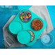 Ferio 500ML Bowl Set With Tray Snacks Serving Bowls With Tray - Airtight And Lids - Food Grade Plastic Dry Fruits/Snacks Container Storage (Pack Of 4 Bowl And 1 Tray, Blue)