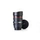 Ferio Super Classic Camera Lens Shaped Coffee Mug with 2 Lids, Steel Insulated | Gifting idea| DSLR Camera Lens Shaped Travel Thermos Cup 350 ML, Black