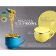 Ferio Noodle Maggie & Soup Bowl Set with Spoon, Handle | Spoon Holder | Stainless Steel Soup-Tok Container | Bowl and Spoon Set | Food Container 700ML  (Pack of 1 - Yellow)