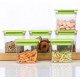 Ferio 600 ML Air Tight Kitchen Storage Container for Rice | Dal | Atta, BPA-Free, Flour | Cereals | Snacks | Stackable | Modular, Round-(Pack Of 6,Green)