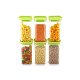 Ferio 1100ML Premium Quality New Unbreakable Transparent Jar | Plastic Jar | Grocery Containers | Kitchen Storage Box Idle for Food | Grain | Rice | Pasta | Spices And Pulses Container | Plastic Grocery Container  (Pack of 3, Green)