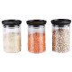 Ferio 900ML Jars and containers airtight Container for Kitchen, Food containers, Unbreakable Airtight, Kitchen Storage Container (Pack Of 3, Black)