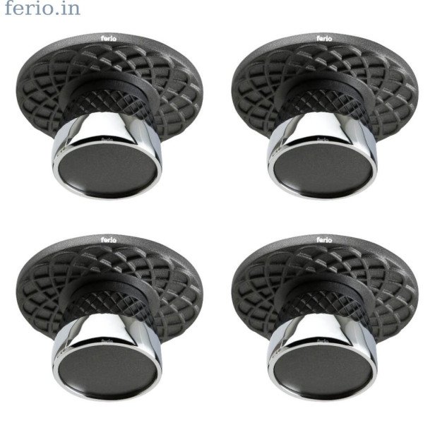 FERIO Zinc Cabinet Door knob, Knobs for Drawers, Cabinet Knobs, Handle for Drawer, Door Knobs for Home Furniture Fitting ( Pack of 4, Chrome Finish and Grey)