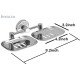 Ferio Stainless Steel Double Soap Holder for Bathroom / Soap Stand for Bathroom / Soap Case / Soap Dish Wall Mounted Wash Basin ( Pack Of  1 )