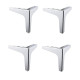 Ferio Heavy Stainless Steel Silver Sofa Leg for Furniture Fitting 3 Inch Sofa Hardware Leg Hight Mirror Finish - Set of 4 Pic (3 Inch, Silver)